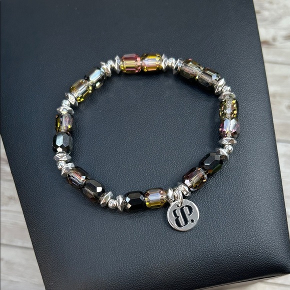 Bomb Party Silver and Multicolor Crystal Beaded Bracelet - Picture 2 of 5